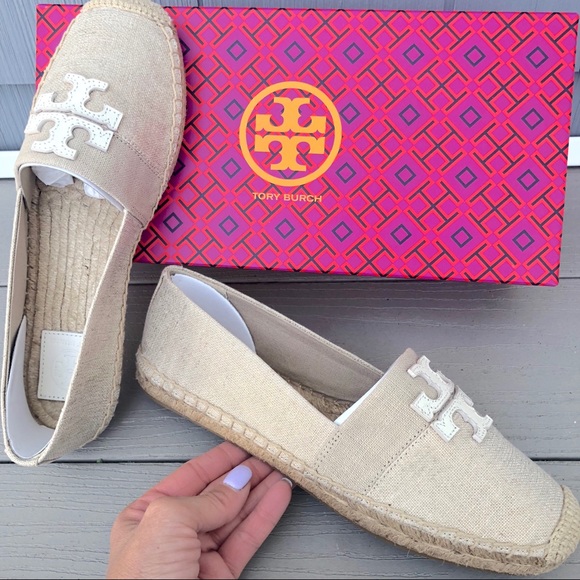 Tory Burch Shoes - Tory Burch tan and ivory espadrilles